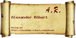 Alexander Róbert névjegykártya