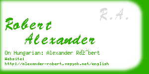 robert alexander business card